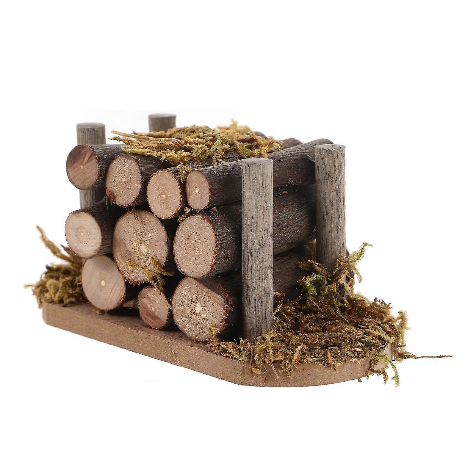 1 Set Realistic Mini Firewood Playset for Dollhouse & Miniature Garden Scenes – Safe Scale Decor for Creative Mini House Layouts