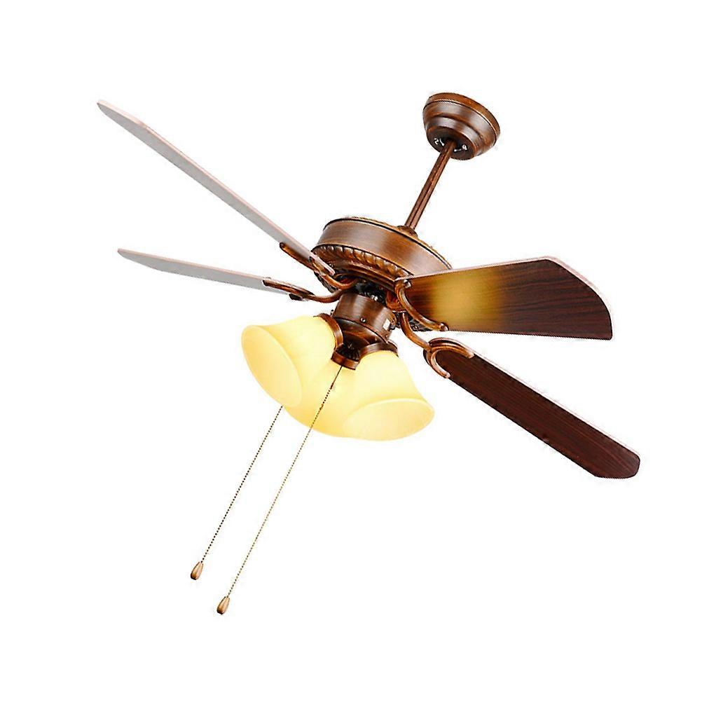 Retro Ceiling Fan 1Pc Lighting Fixture With Lamp Suitable For Living Room Bedroom And Indoor Use Adjustment