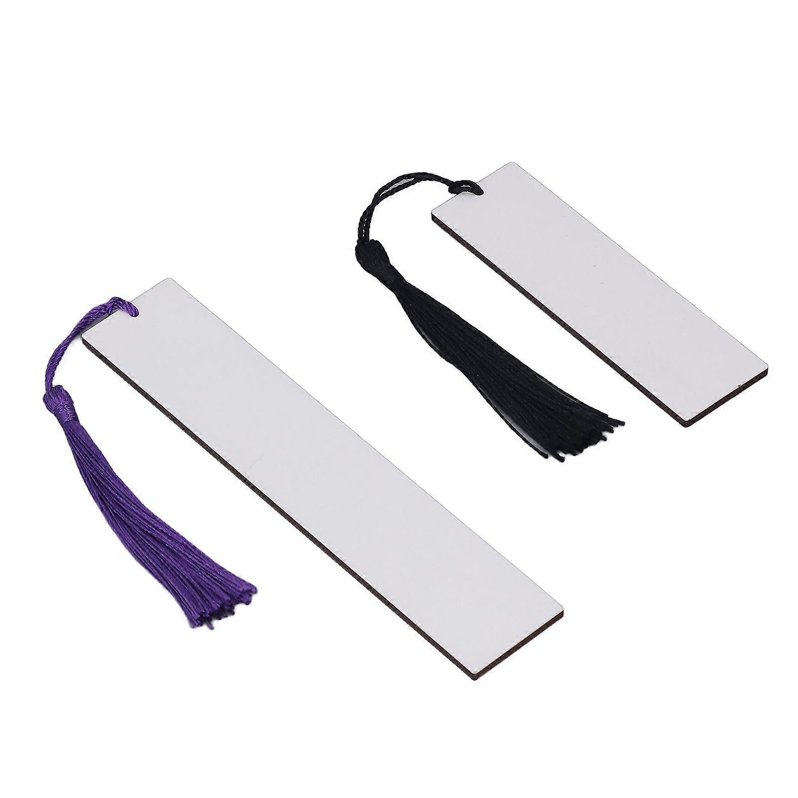 60 Pcs MDF Sublimation Bookmarks Set with Tassels 14.6x3 & 9.6x3cm