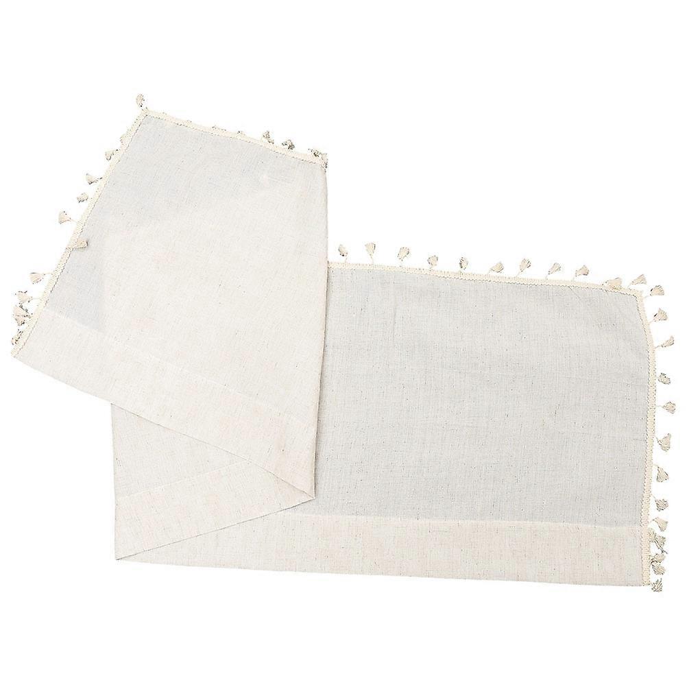 Simple Style Valance Curtain For Living Room Windows Light Filtering In Beige 1Pcs