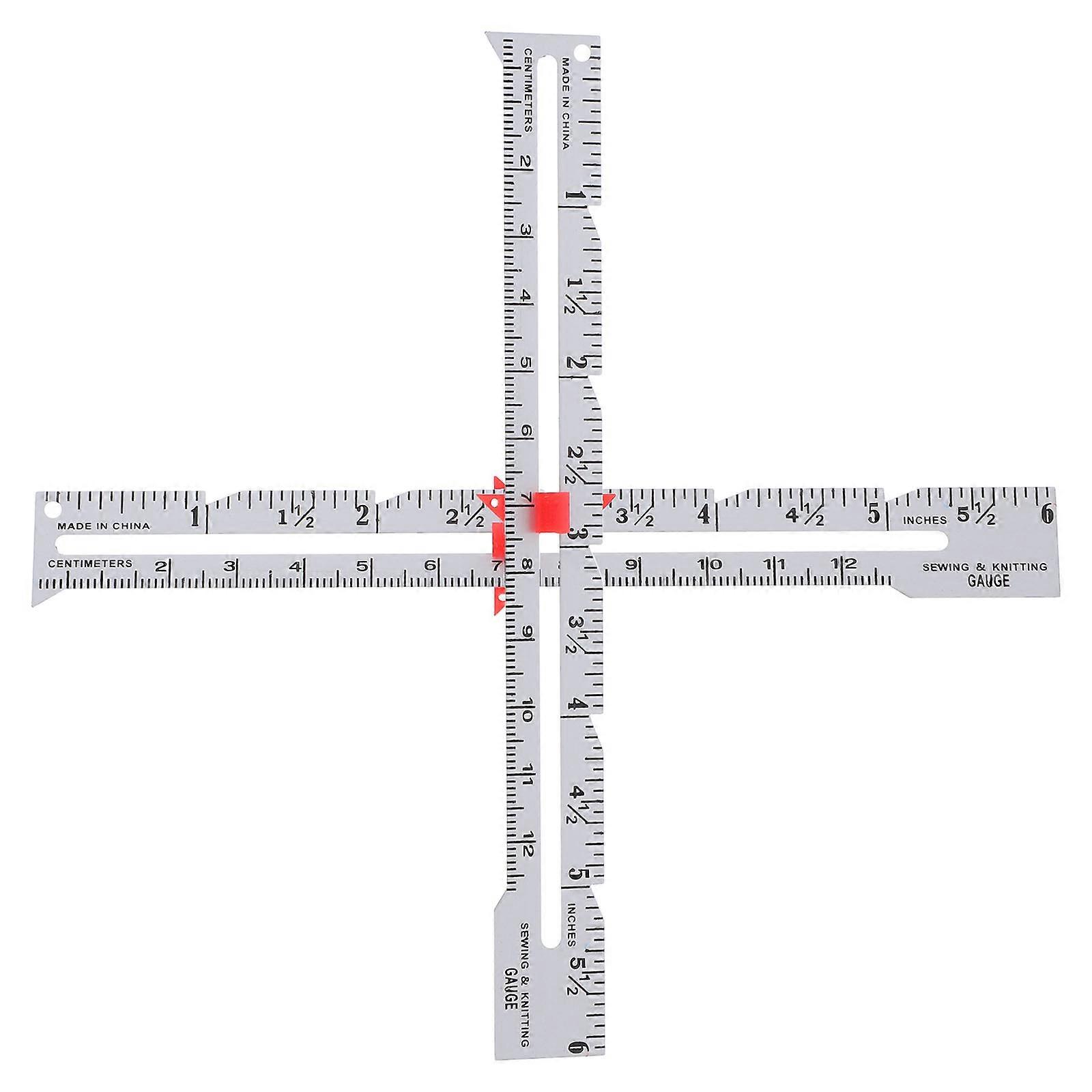 Knitting Stitch Gauge Measuring Tool Slotted Quilting Ruler Precise Alignment Portable Lightweight Tailors Home Use 2Pcs