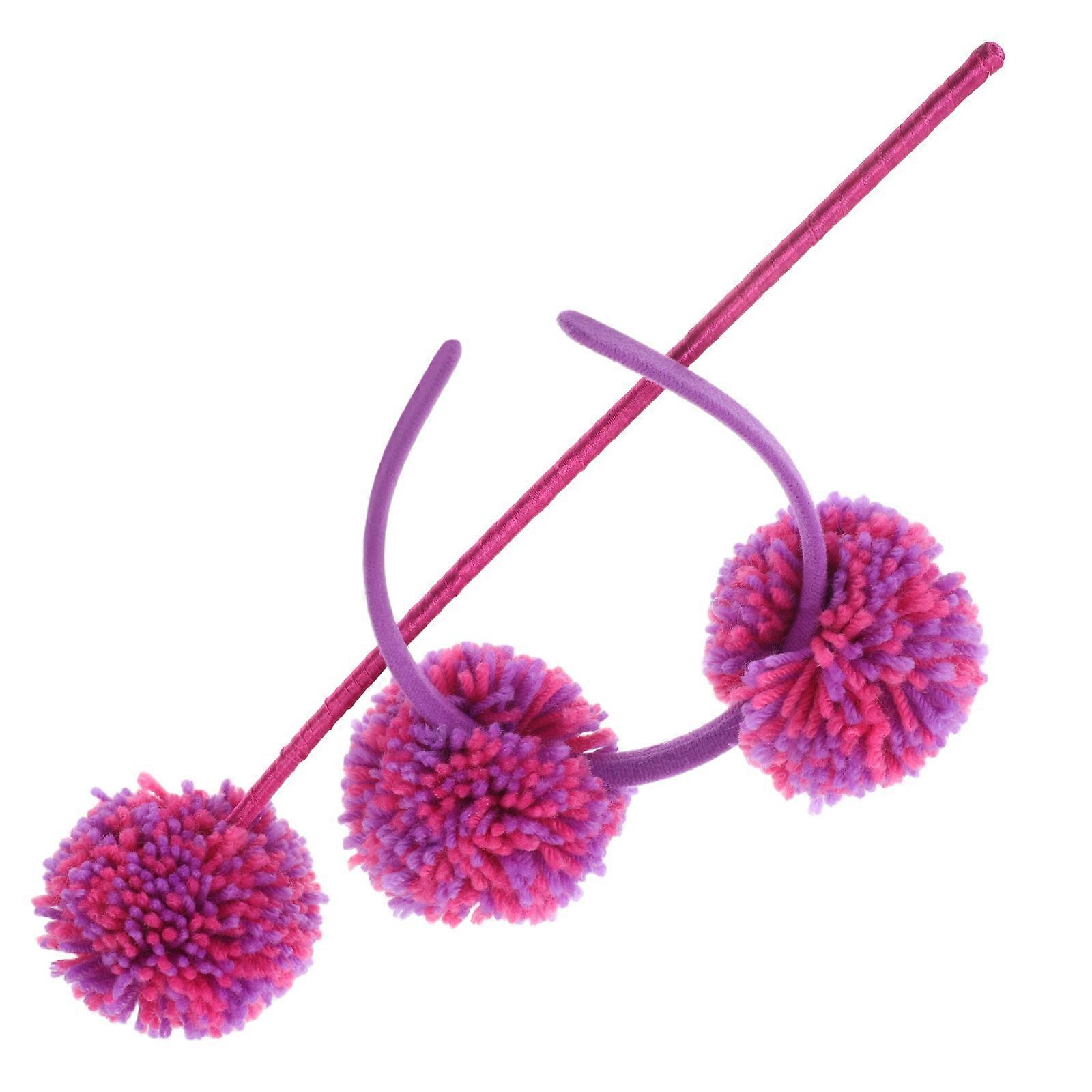 Pom Pom Headband & Fairy Wand Set – Creative Hair Accessory for Party, Festival, Birthday, and Halloween Costume Events