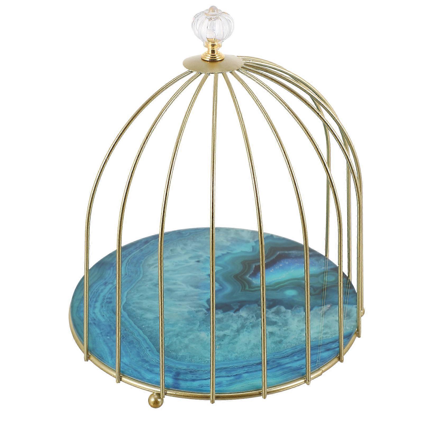 Birdcage Shaped Storage Rack Iron Holder for Desktop Sundries 1 Set