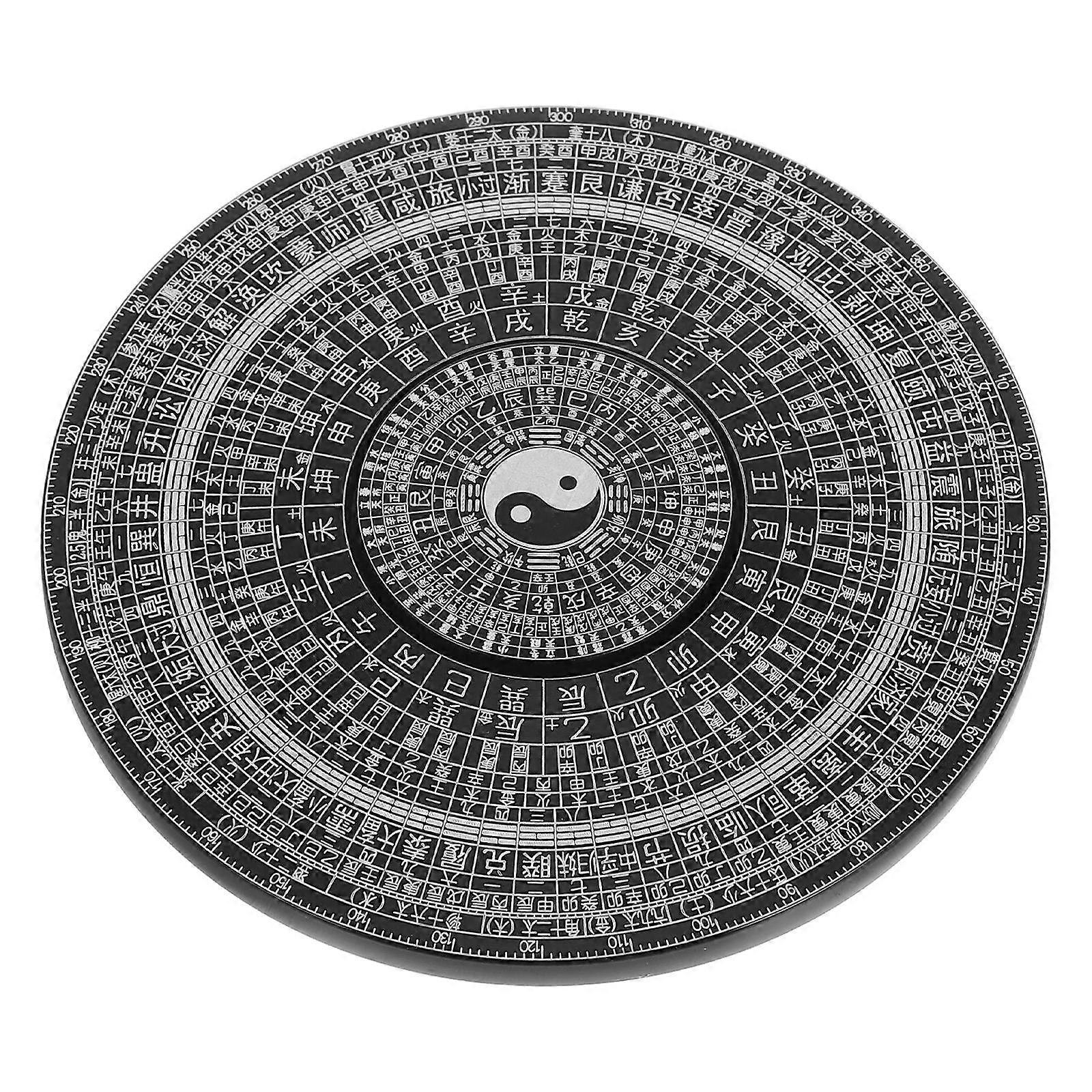 Chinese Feng Shui Compass with Bagua Design for Home Decor Small Alloy Black Toy 2 Pieces