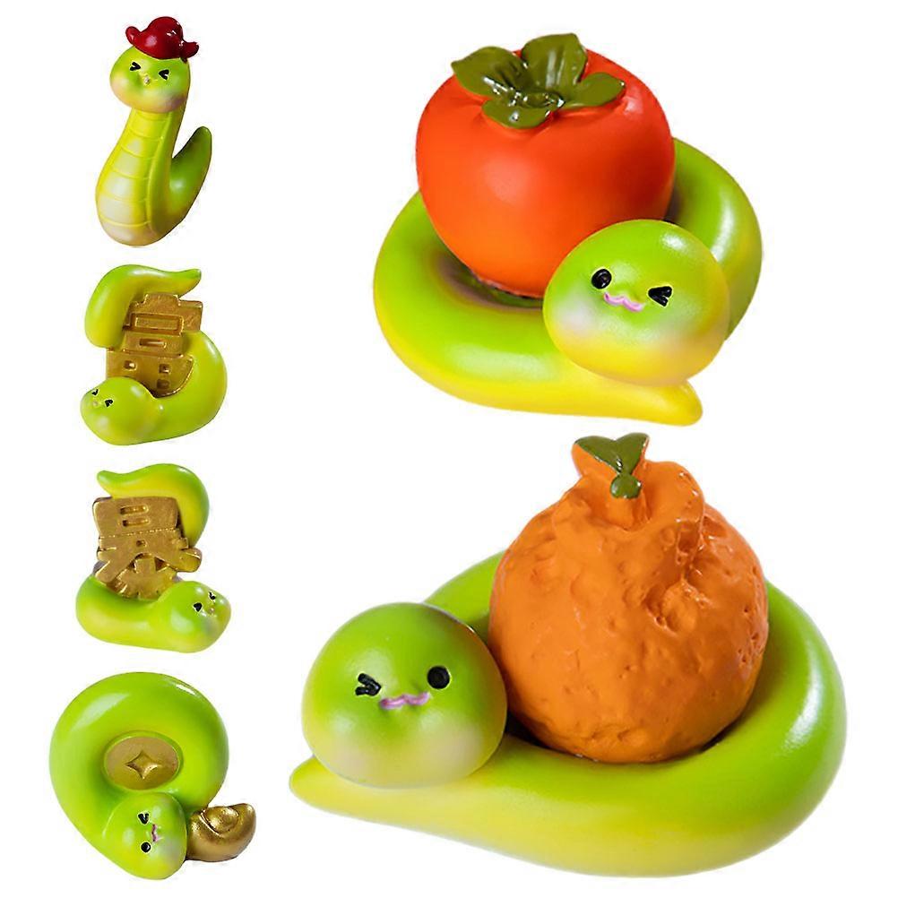 Cute Resin Snake Miniatures for Home Decor with Unique Design and Craftsmanship 6 Pieces Assorted Color