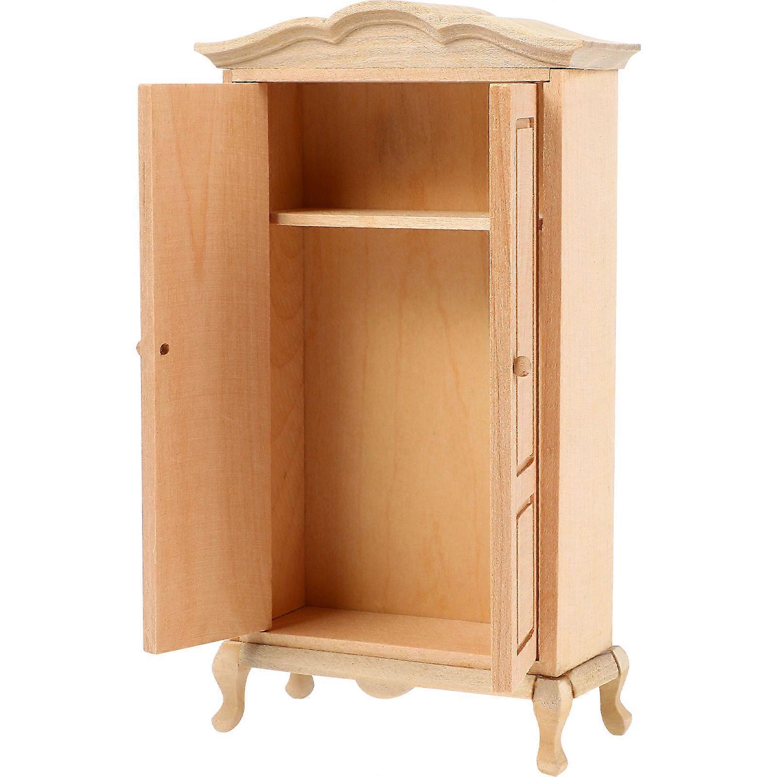 Khaki Doll House Wardrobe Made of Synthetic Material for Decoration 1:12 Scale