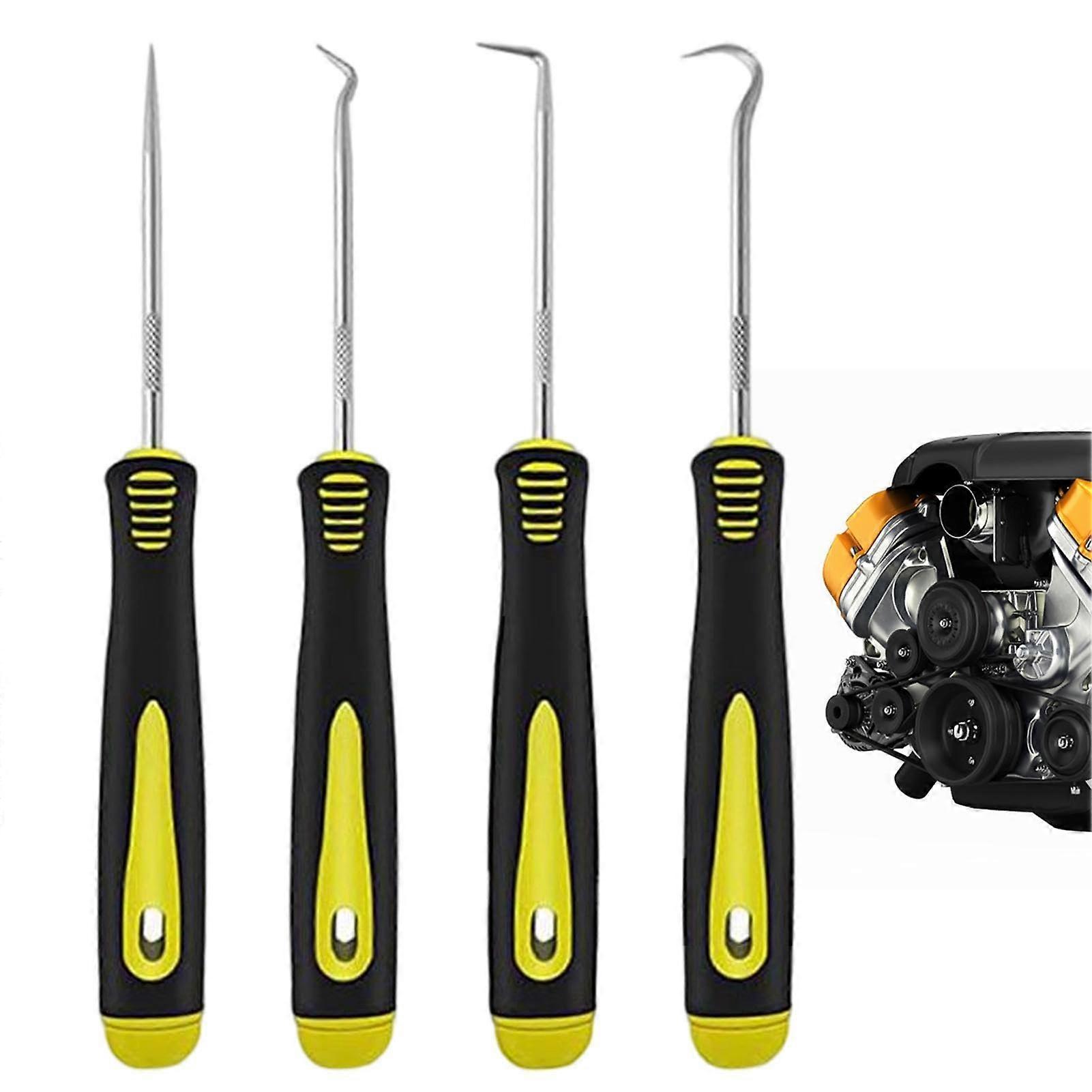 Pick and Hook Set, 4 Pieces Sealing Scraper Tools  45  90 Degree Hook Puller, Ergonomic Handle