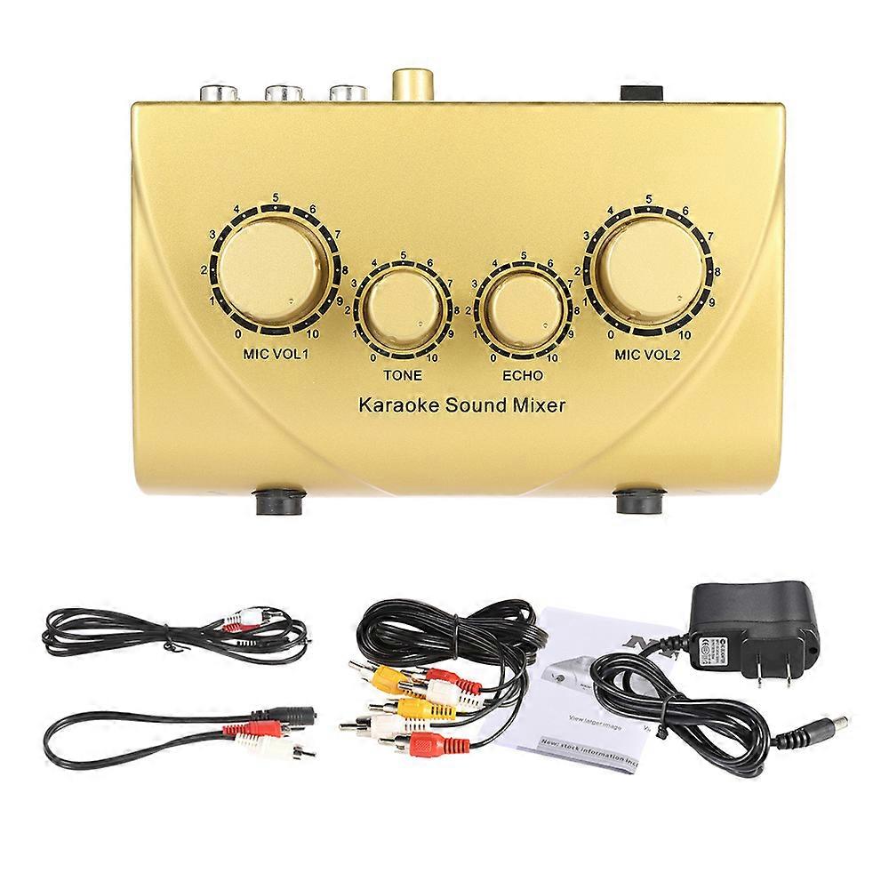 Karaoke Sound Mixer Dual Mic Inputs With Cable