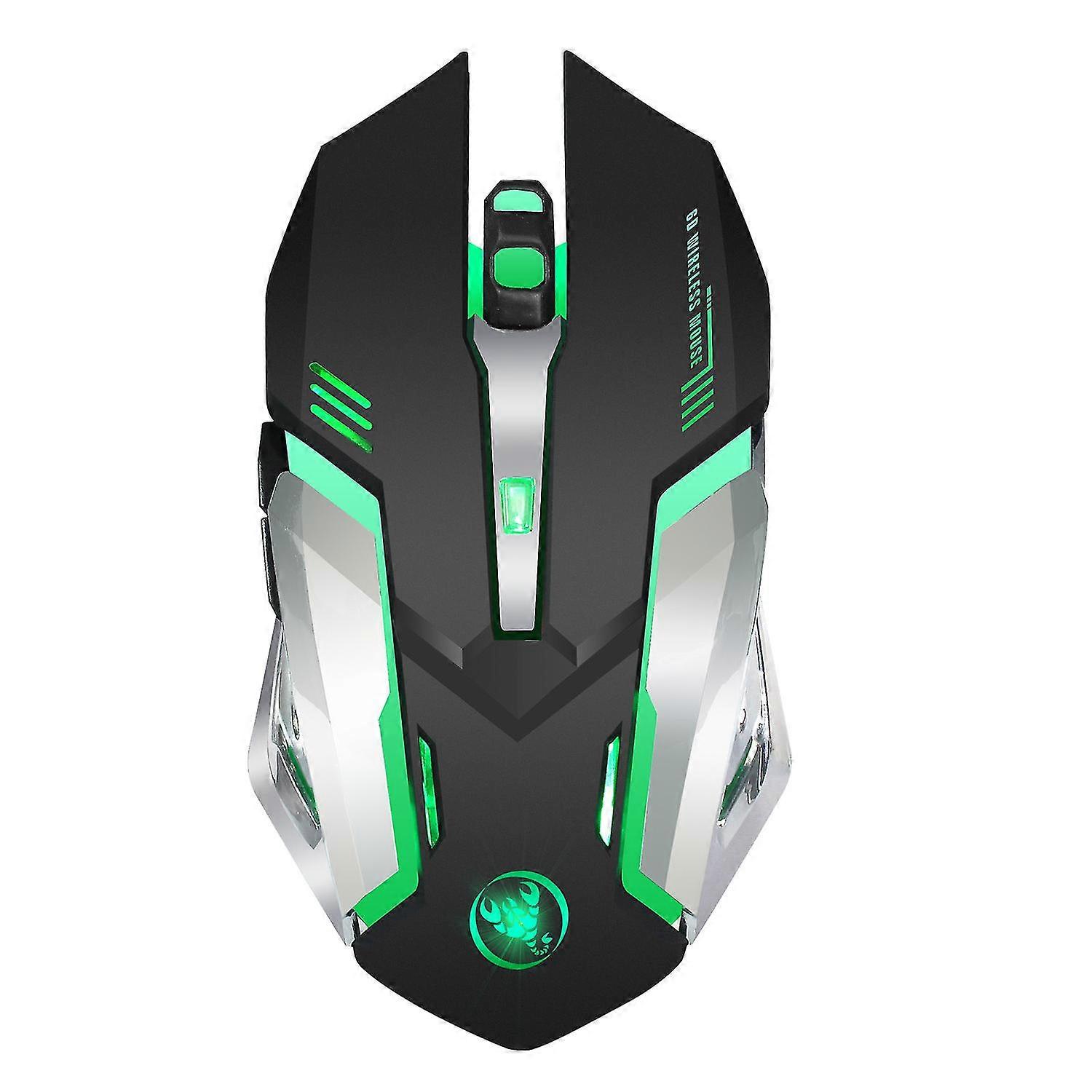2025 Mouse Hxsj Rechargeable Wireless Colorful Glowing Gaming Mouse (black-2.4g-2400dpi)