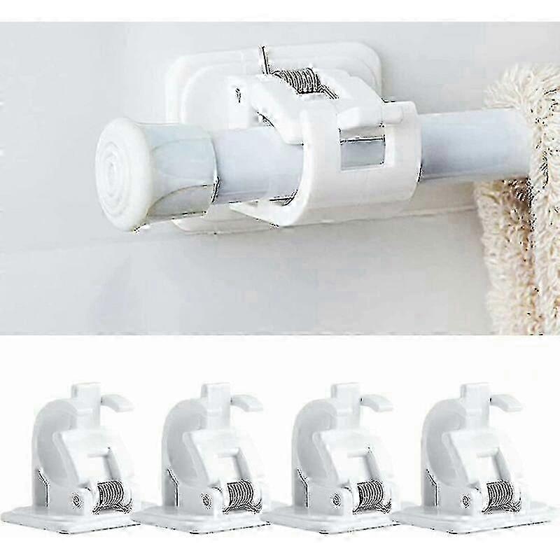 2025 4 αυτοκόλλητοι γάντζοι ράβδων κουρτινών πακέτων χωρίς διάτρηση, ραβδί στη ράβδο κουρτινών, κάτοχος ράβδων κουρτινών, χωρίς διάτρηση, κουρτίνες ή ράβδους πετσετών