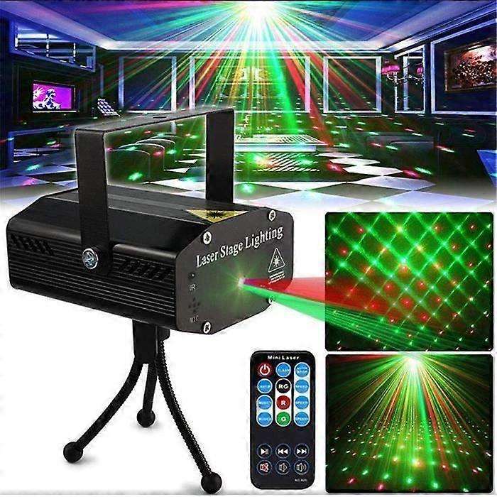 Swonuk Laser Stage Lamp, LED Light Projector Strobe Party Light Remote Control Mirror Ball DJ Lighting