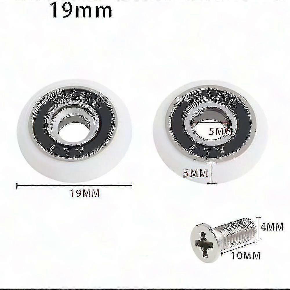 8-Pack 19mm Shower Door Replacement Wheels Set