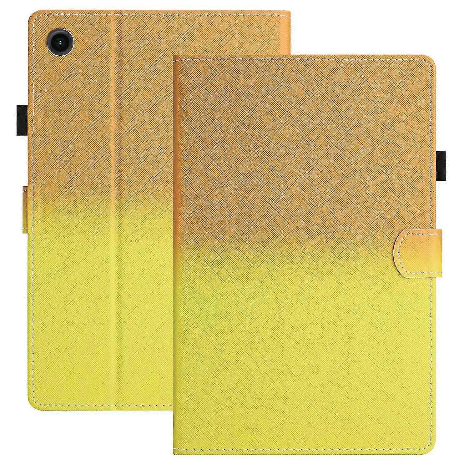 Til Lenovo M10 Plus Stitching Gradient Skinn Nettbrett Deksel