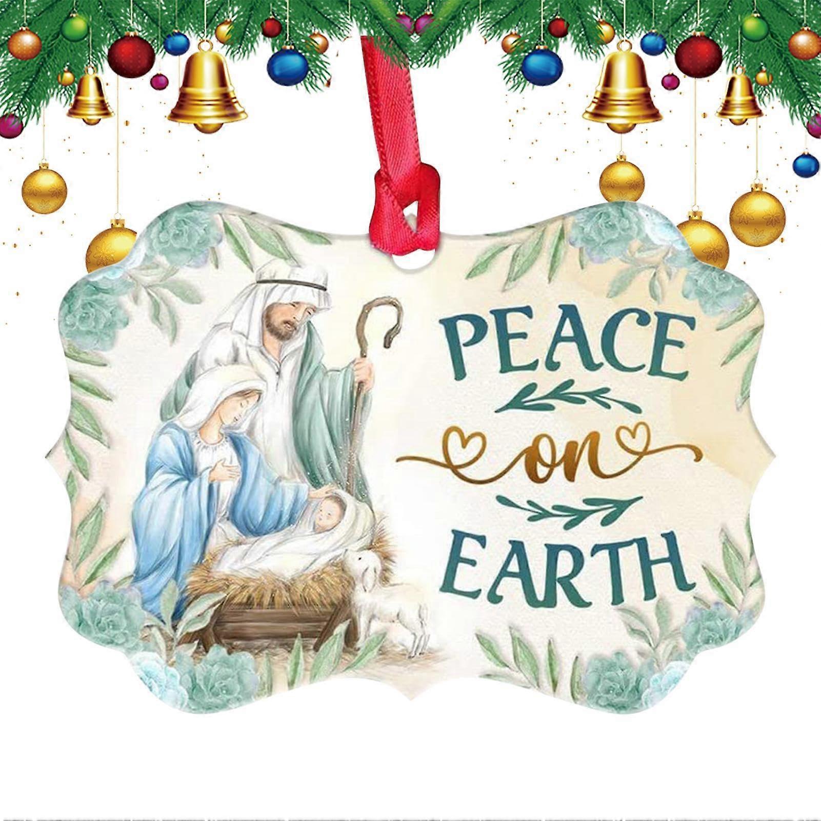 Nativity Scene Charm - Acrylic Nativity Figures Ornaments for Christmas Tree, Doorway, and Window Decorations