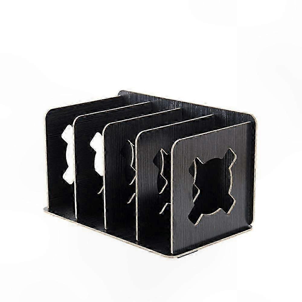 Wooden Desk Bookshelf Organizer with Clip, Dark Gray, 29cm Size for Office and Study Use