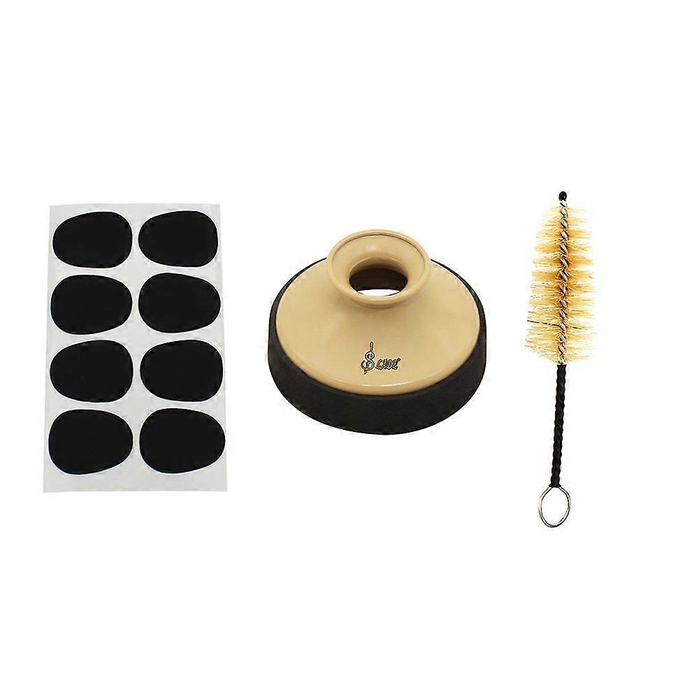 3-in-1 Saxophone Sax Accessories Kit Including Sax Mute Silencer + Mouthpiece Brush + Mouthpiece Patches Pads