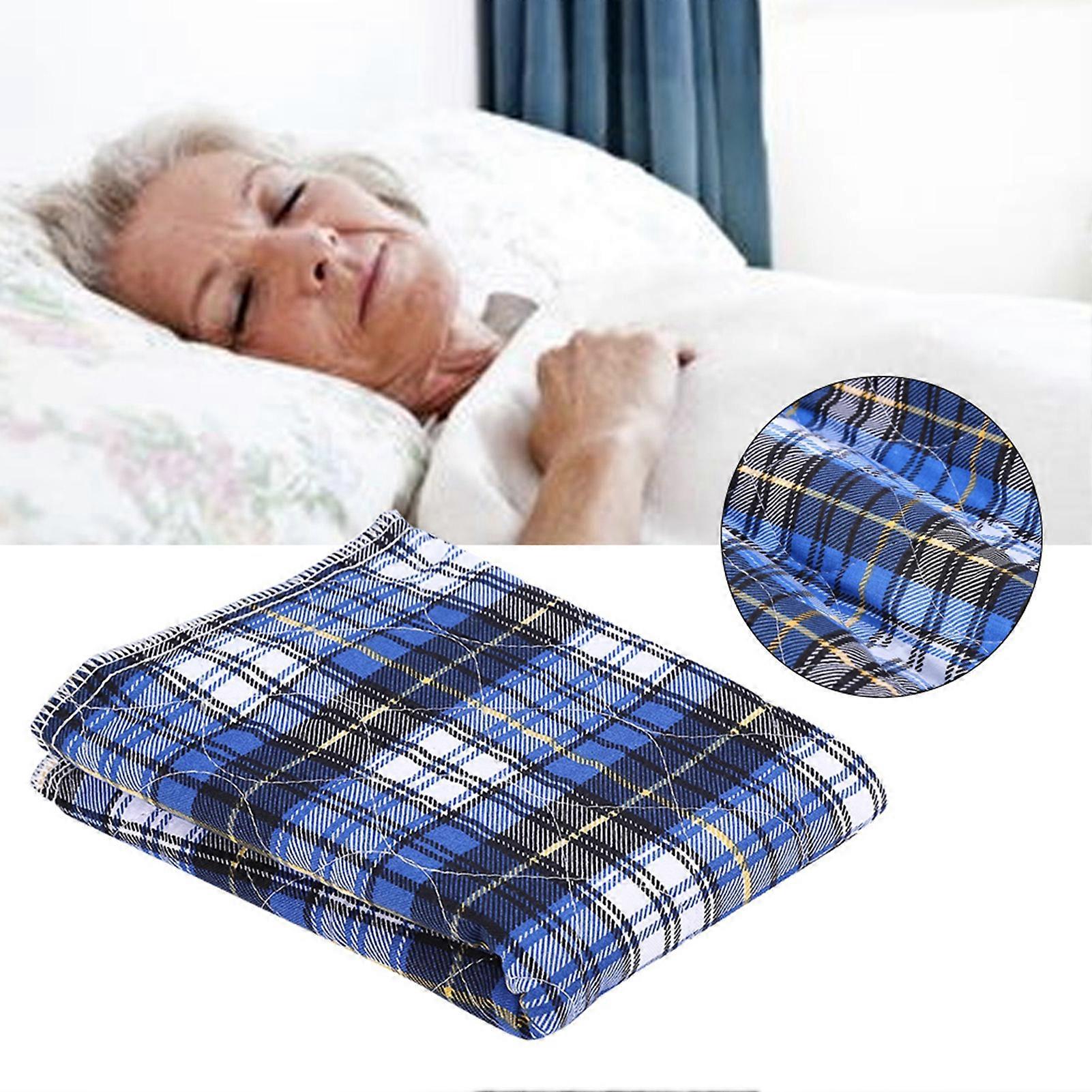 Reusable 3-Layer Cotton Diaper Insert Liner 45x60cm Blue Plaid