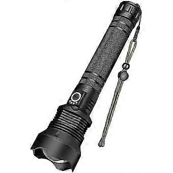 LED-ficklampa, 90000 lumen xhp70 super kraftfull justerbar zoombar vattentät ficklampa, USB-uppladdningsbar ficklampa