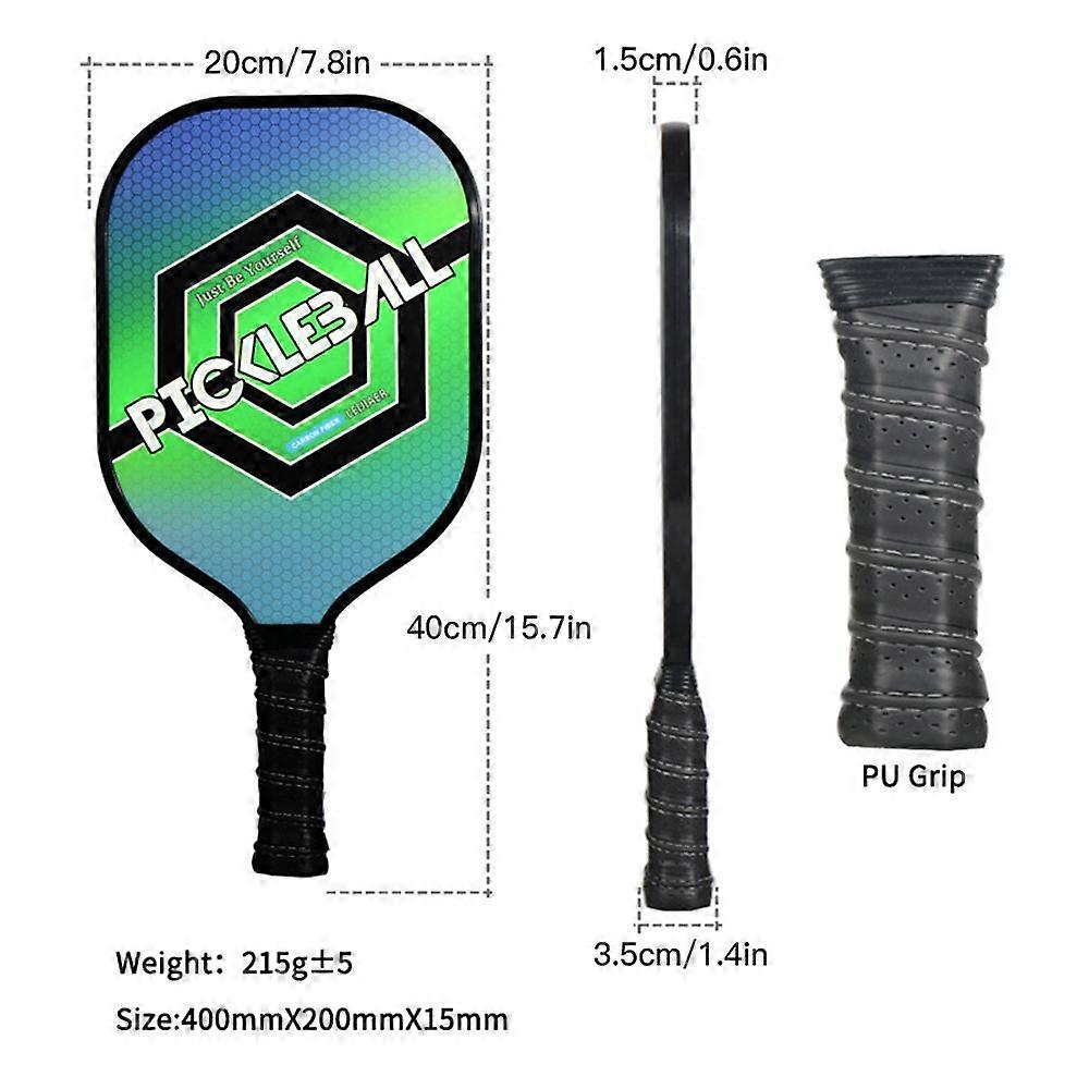 Ultralight Pickleball Paddle and Ball Set Carbon Fiber Surface Pickle Ball Racket 1 Paddles with 2 Balls