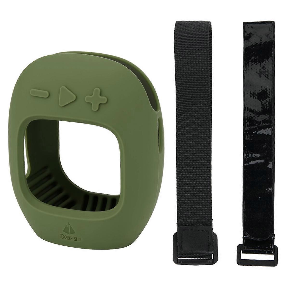  Silicone Case Shockproof Protective Carrying Case Dustproof Speaker Stand Up Cover for Clip 5 Speaker Green