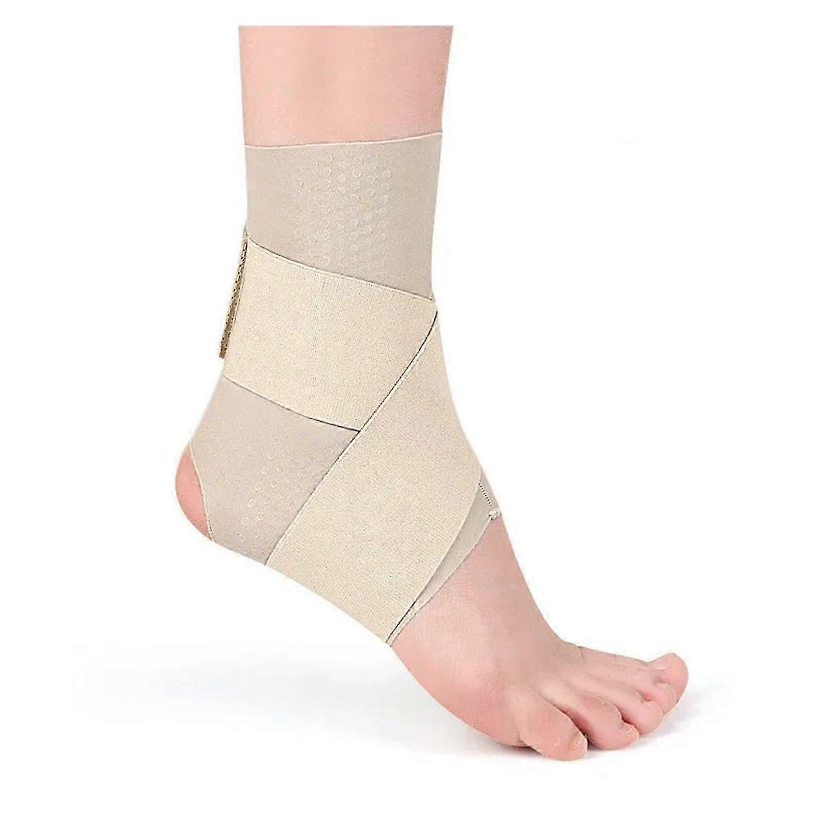 Ankle support Compression strap Achilles tendon support Sprain Protect Foot bandage XL Beige