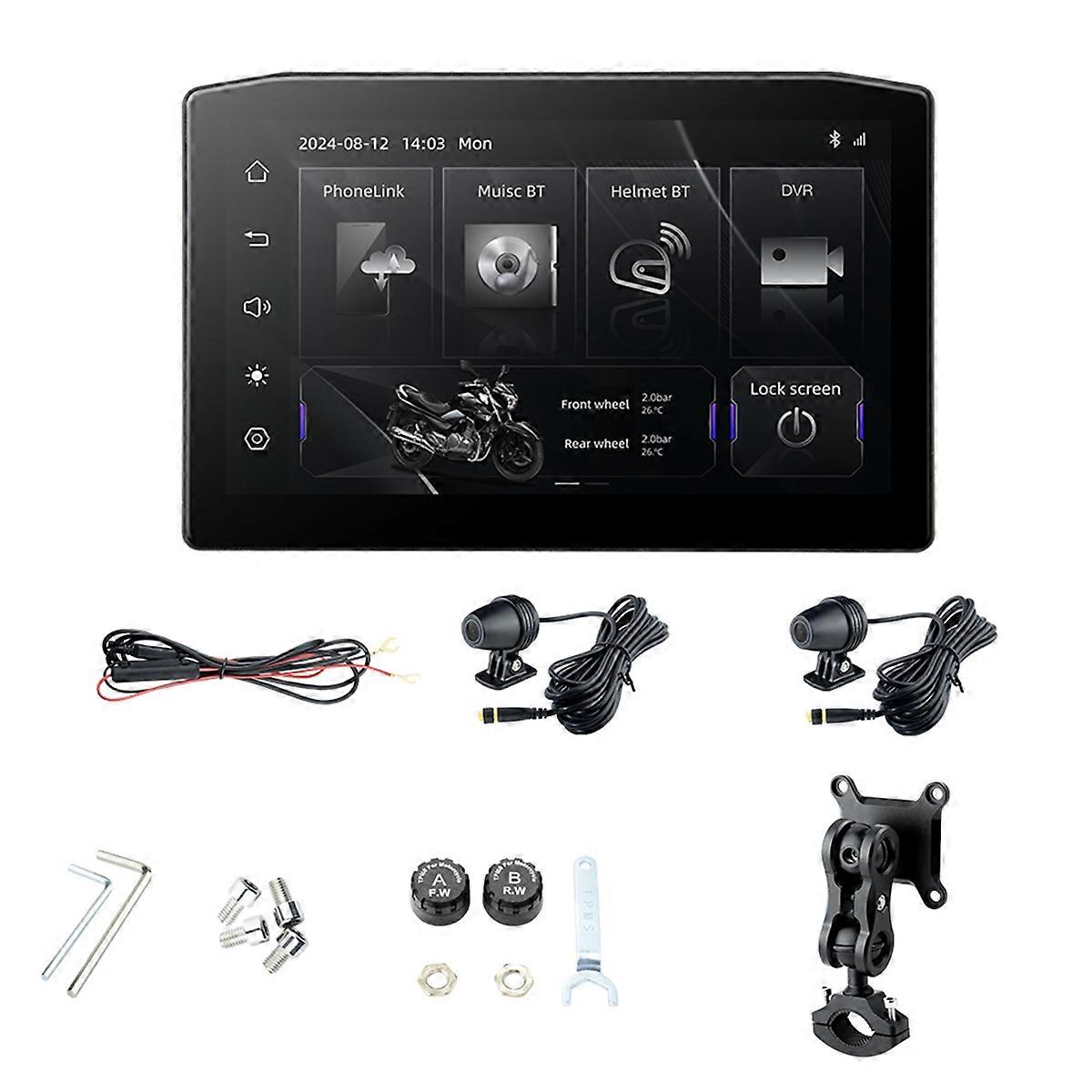 6.25inch Portable Digital Dashboard Anti Theft Removable Screen Motorcycle Navigation Wireless CarPlay Moto Android Auto