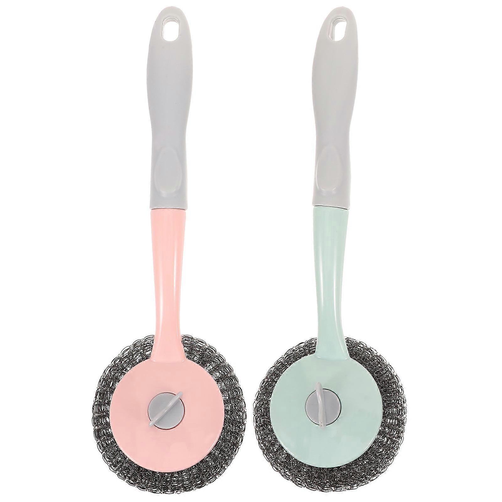 Kitchen Accessories Long Handle Steel Wire Brush for Kitchen 2Pcs