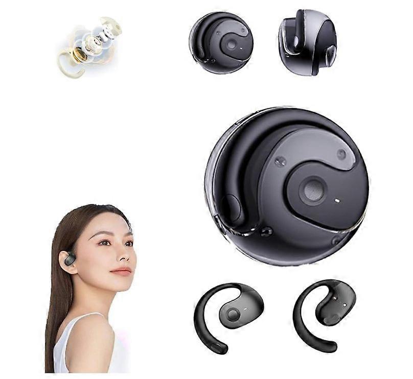 Bluetooth Headset, Earphone Wireless Bluetooth, Small Coconut Ball Bluetooth Earphone, Open 3D Stereo Bluetooth Earphones(Black)