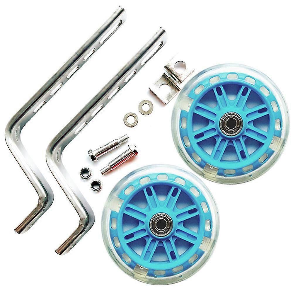 Castor Wheels, Fixed Castors for Kids Bikes, Training Wheels Stabiliser Kit, Quiet Balance Accessories, Red or Blue