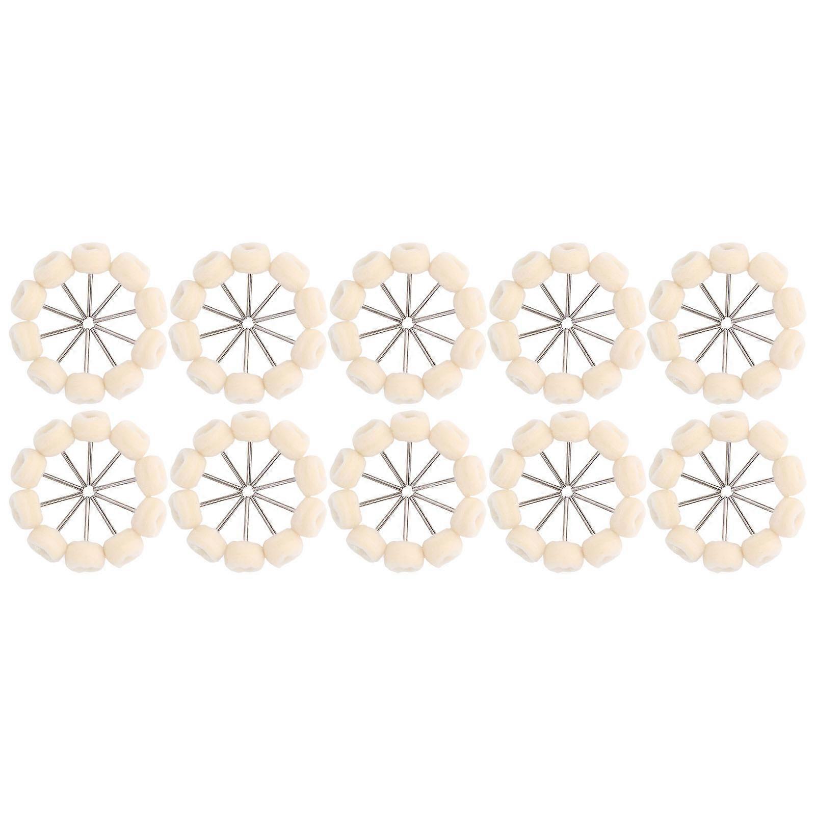 100 Pcs Wool Polishing Ball Wheel Small Wool Buffing Tool with HSS Shank for Wood Carving 