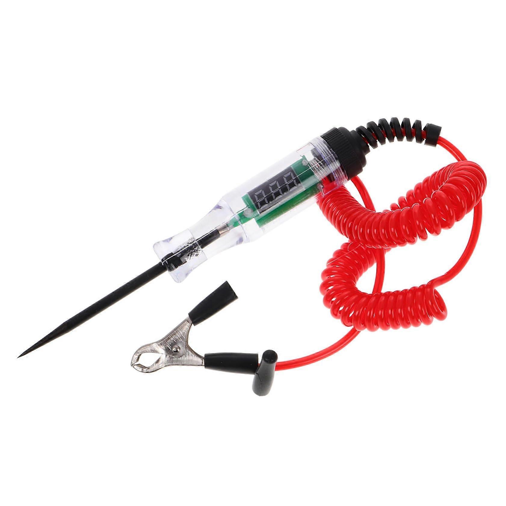 Automotive Circuit Tester Light Digital LED Voltage Tester Pen With Metal Probe Non Destructive Testing Car Repairs