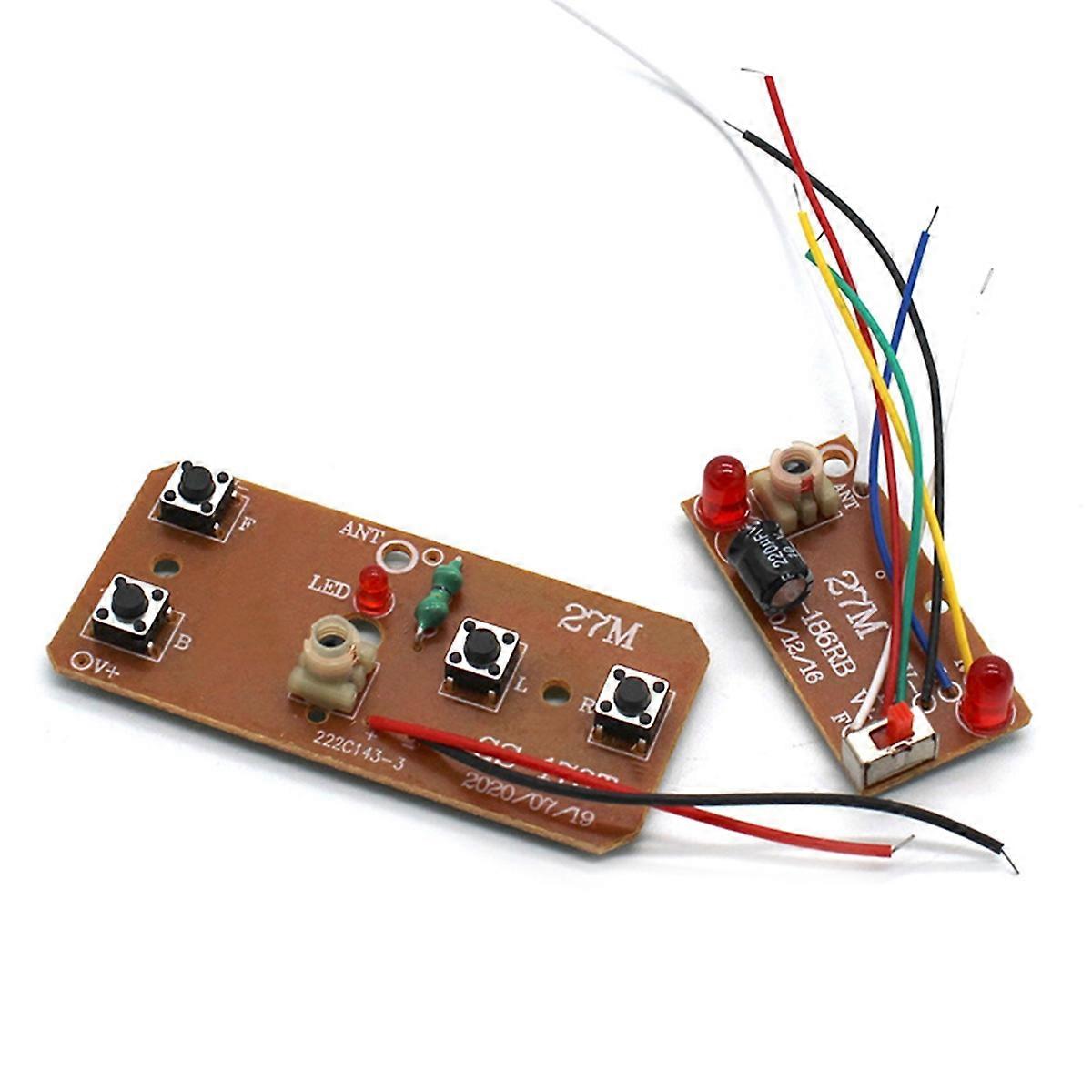 4CH RC Remote Control 27MHz Circuit PCB mitter and Receiver Board with Antenna Radio System for Car Toy