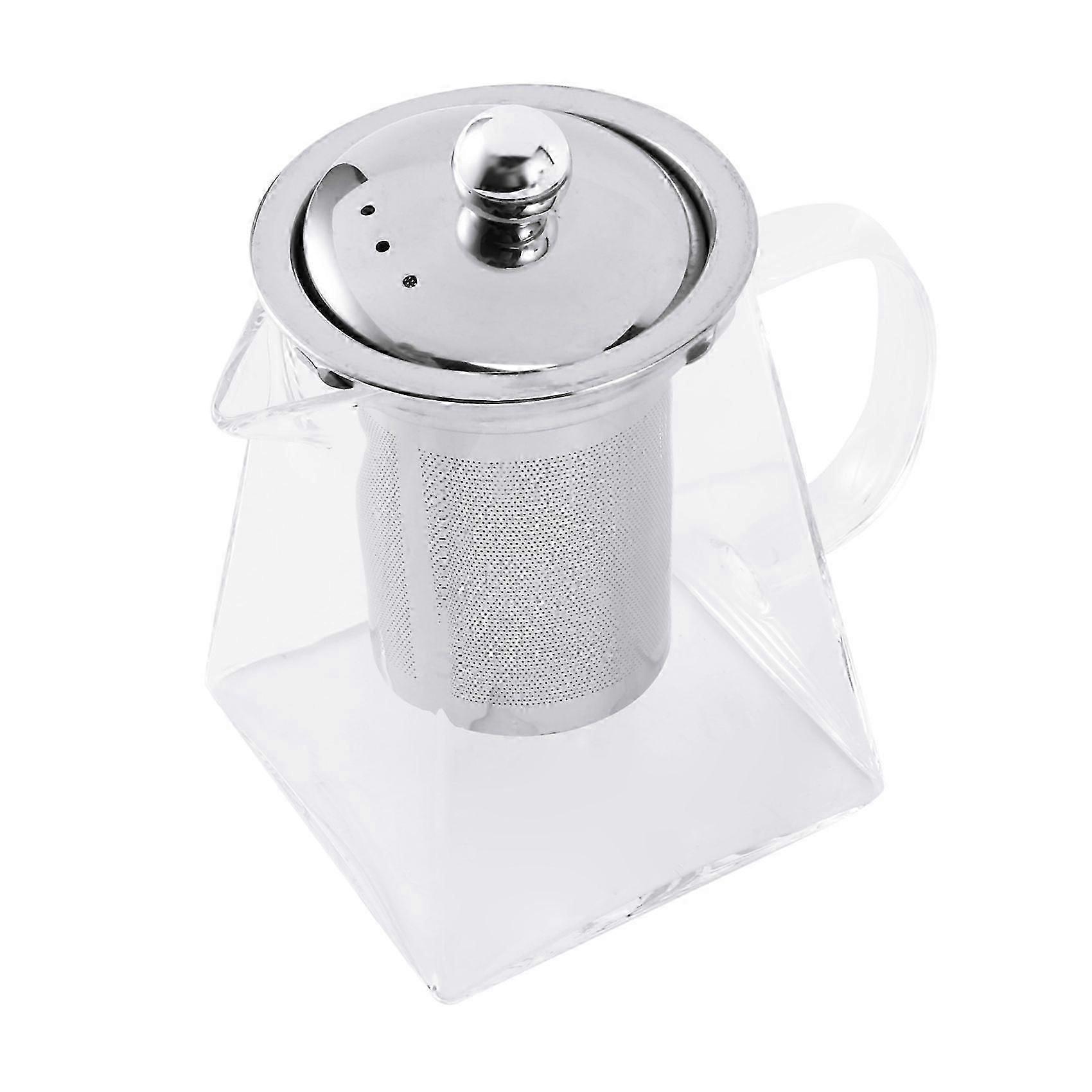 Square glass teapot for loose tea, 550ml with strainer and infuser