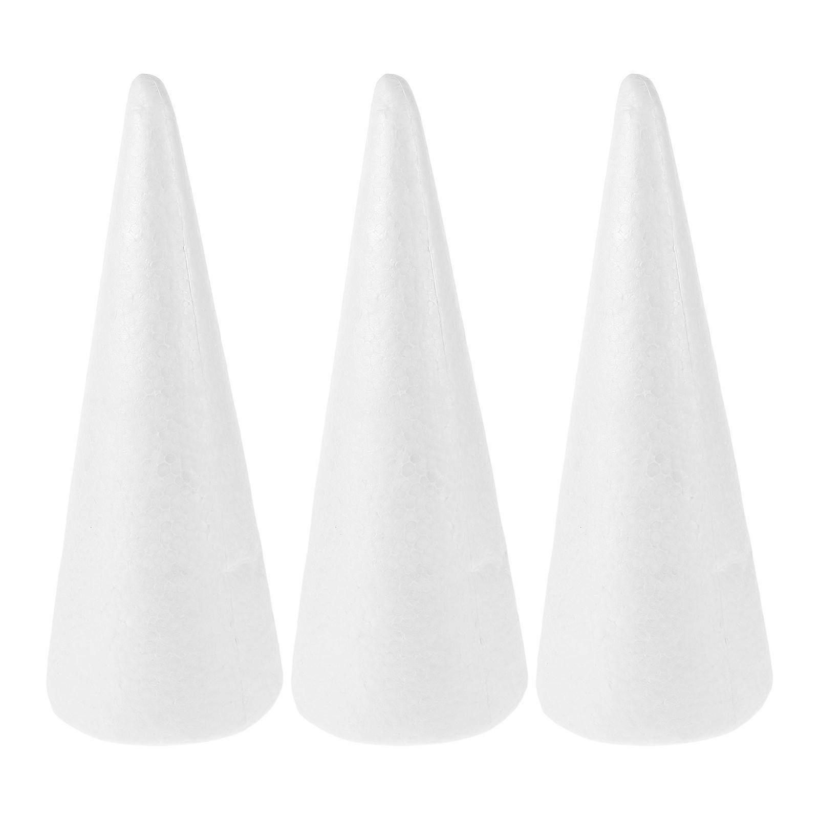 3Pcs Foam Cones Foam Tree Cones DIY Crafts Material Polystyrene Art Supplies