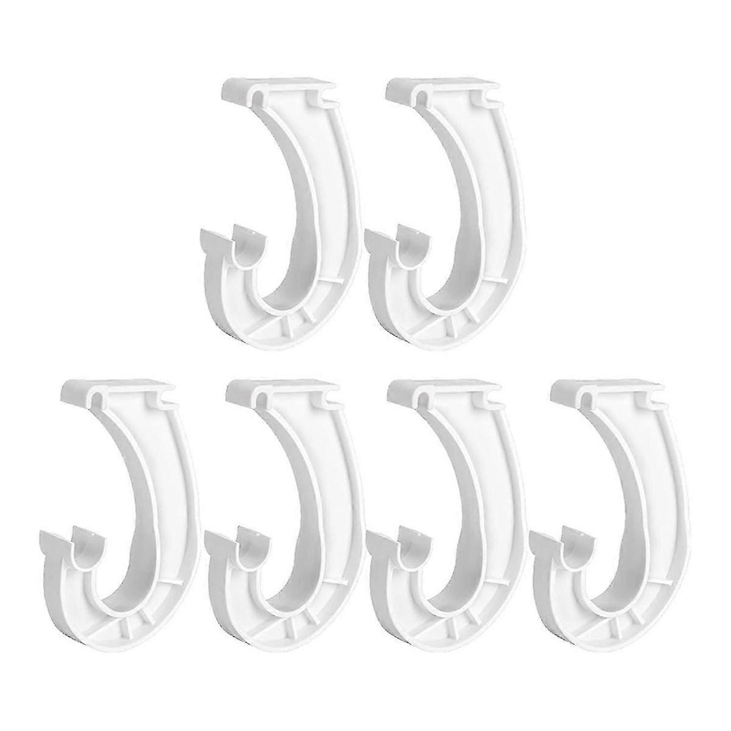 6Pcs Hanging Closet Rod Support - Sturdy J-Shaped Closet Brackets