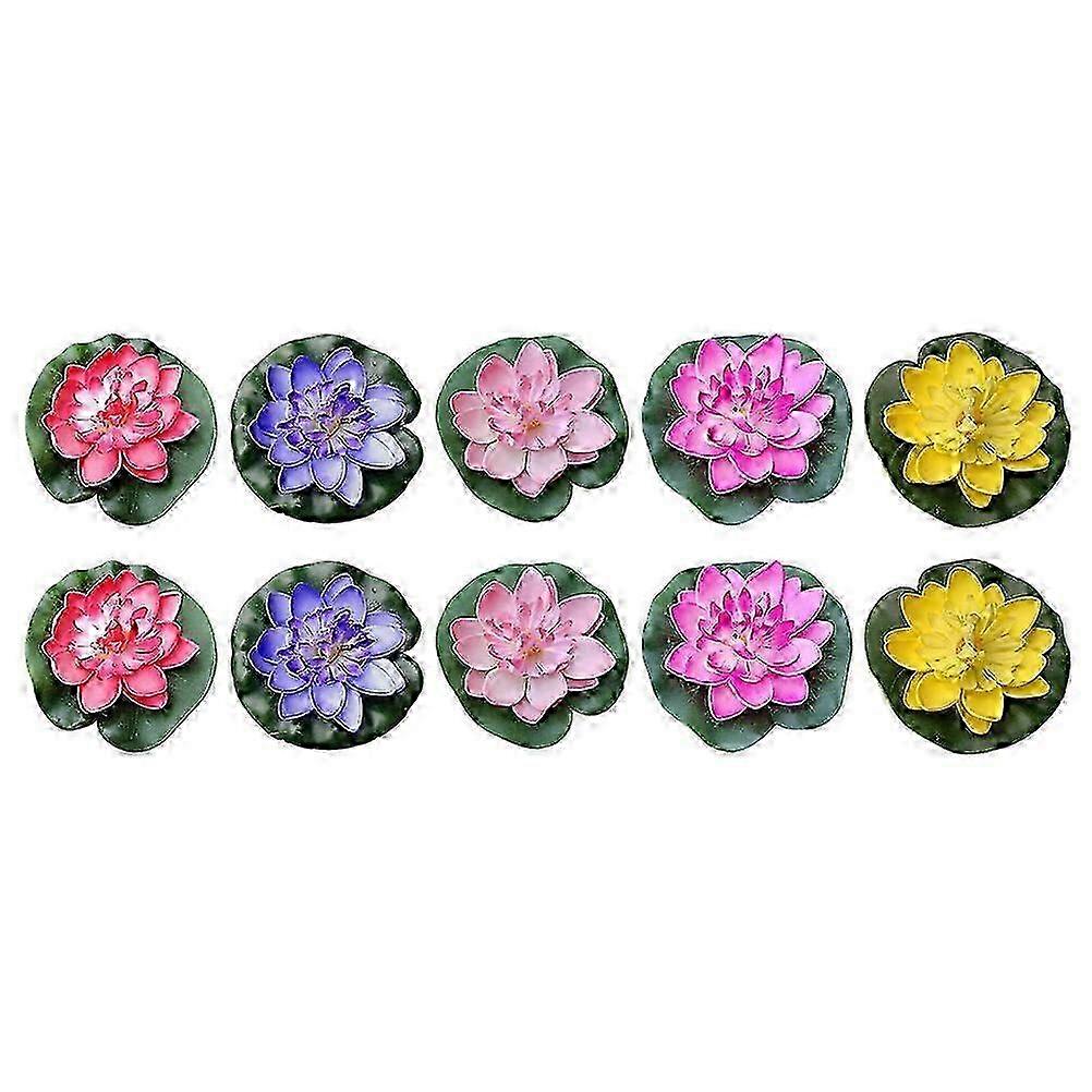 10pcs Artificial Floating Water Lily Simulation EVA Lotus Pond Decoration 2025