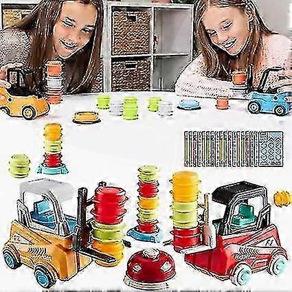 Forklift Transport Game, Forklift Frenzy - 2-player Stack & Matching Skill Game, Ages 8+