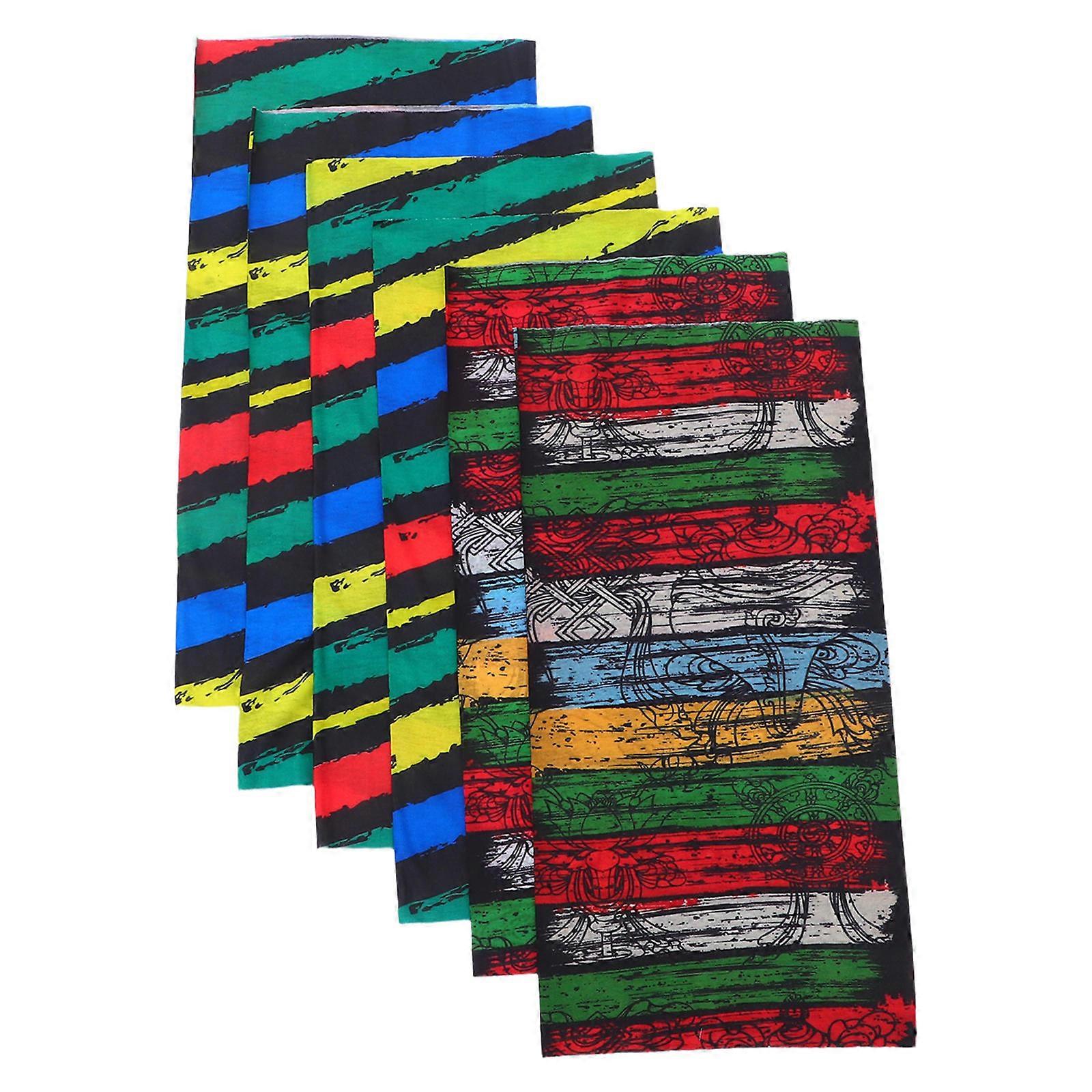 Multifunctional Scarf 6Pcs High Elastic Headwear For Men And Women Assorted Color Perfect For Outdoor Activities And Sports Moisture-Wicking