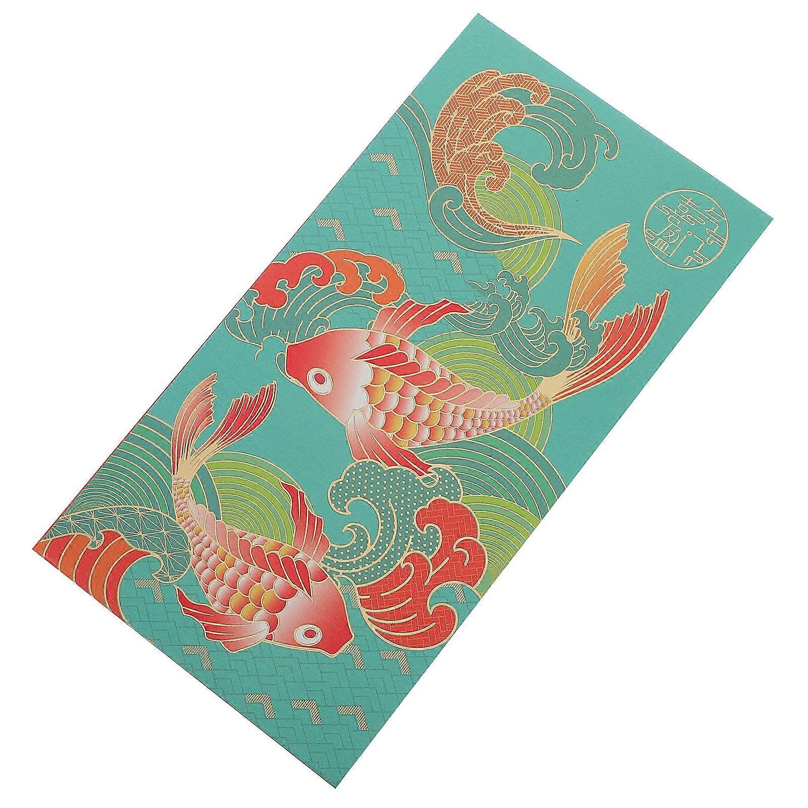 Spring Festival Envelope Chinese New Year Money Packet For Giving Money Rectangular Green 8Pcs
