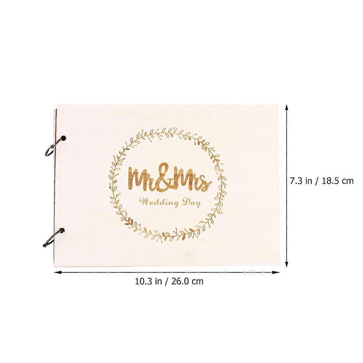 Wooden Carved Cover Guest Book for Wedding Use with 20 Pages Guest Album