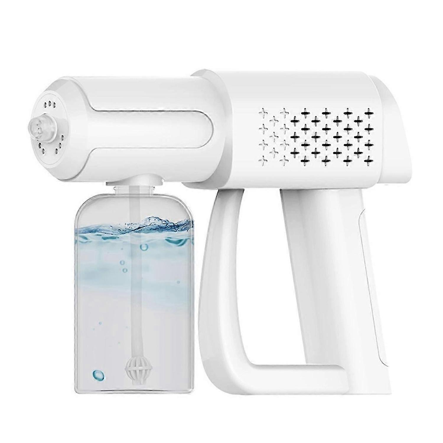 Disinfectant Fogger Machine, 350ml Wireless Nano Sprayer Gun Handheld Blue Light Foggers for Touchle