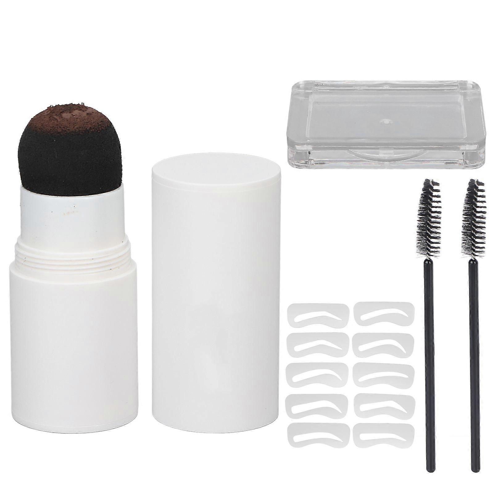 One Step Eyebrow Stamp Shaping Kit Waterproof Powder Stamp with Eyebrow Definer Stencils Brush for Perfect BrowRusset