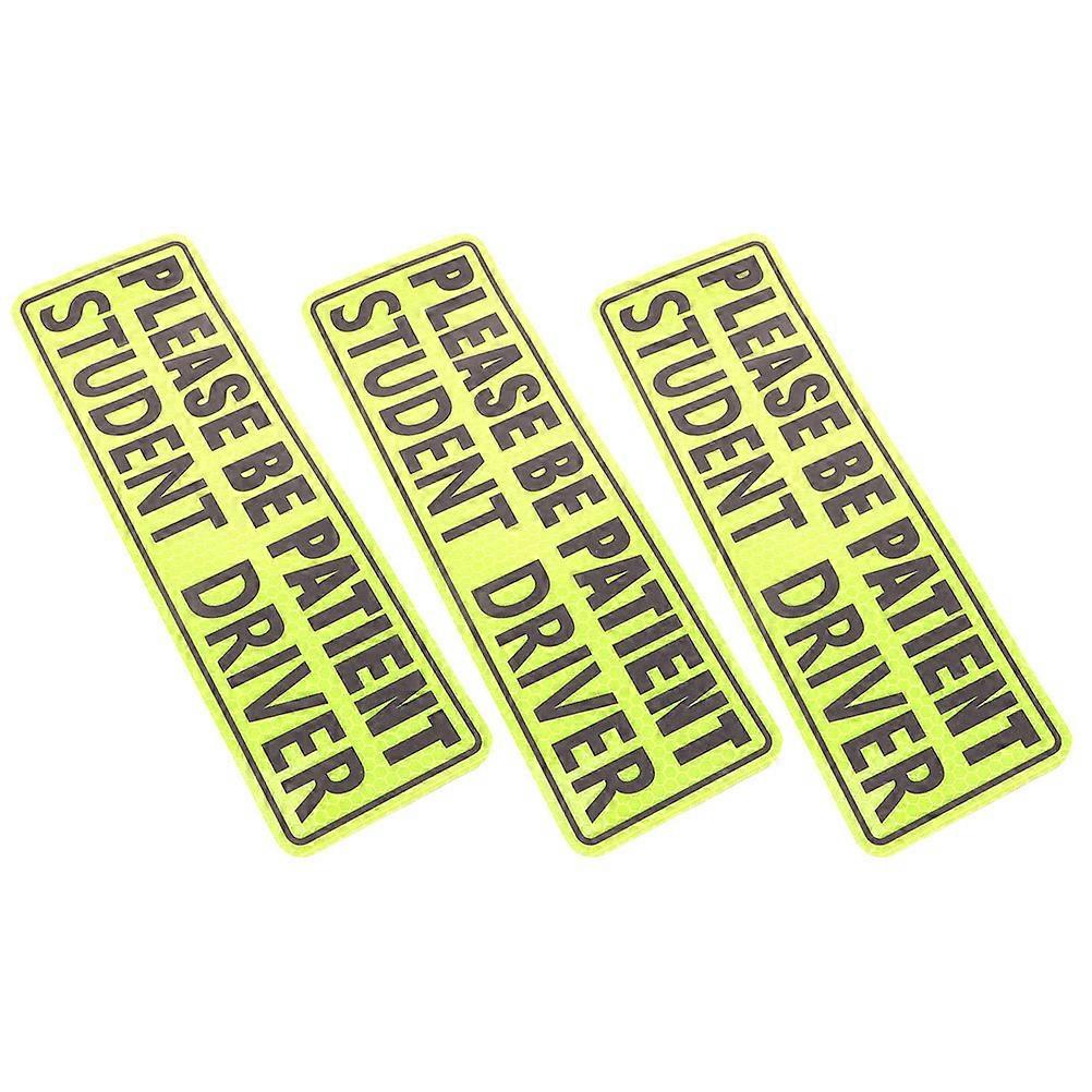 Reflective Sticker for Car Magnetic 3Pcs Yellow PVC Safety Signs