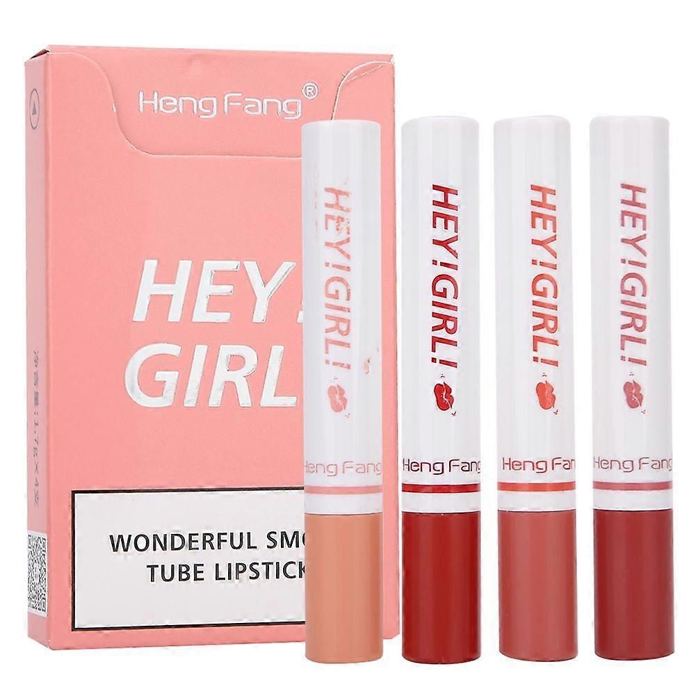 4pcs / set Lipstick Set Cigarette Shape Matte Long Lasting Unfading Lip Makeup Cosmetic