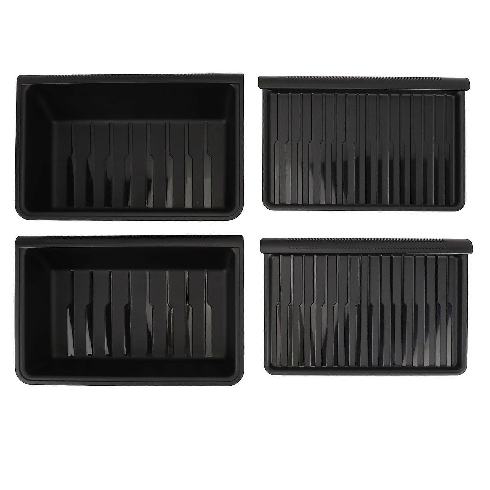 2Pcs Under Seat Storage Box TPE Space Saving Shock Proof Under Seat Hidden Storage Tray Organizer with Lid for Vehicle