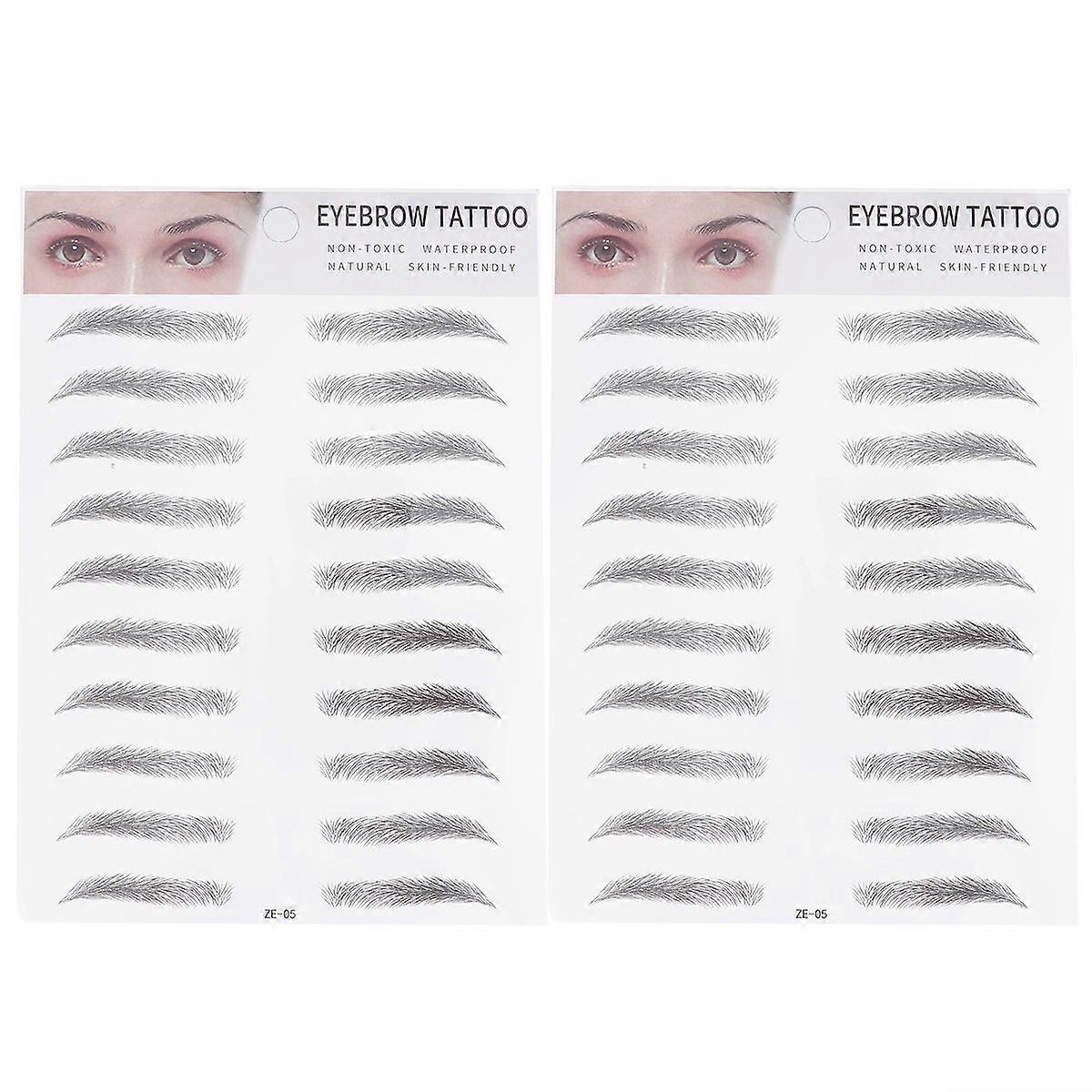Imitation Eyebrow Transfer Stickers Eyebrow Tool for Make Up 2Pcs
