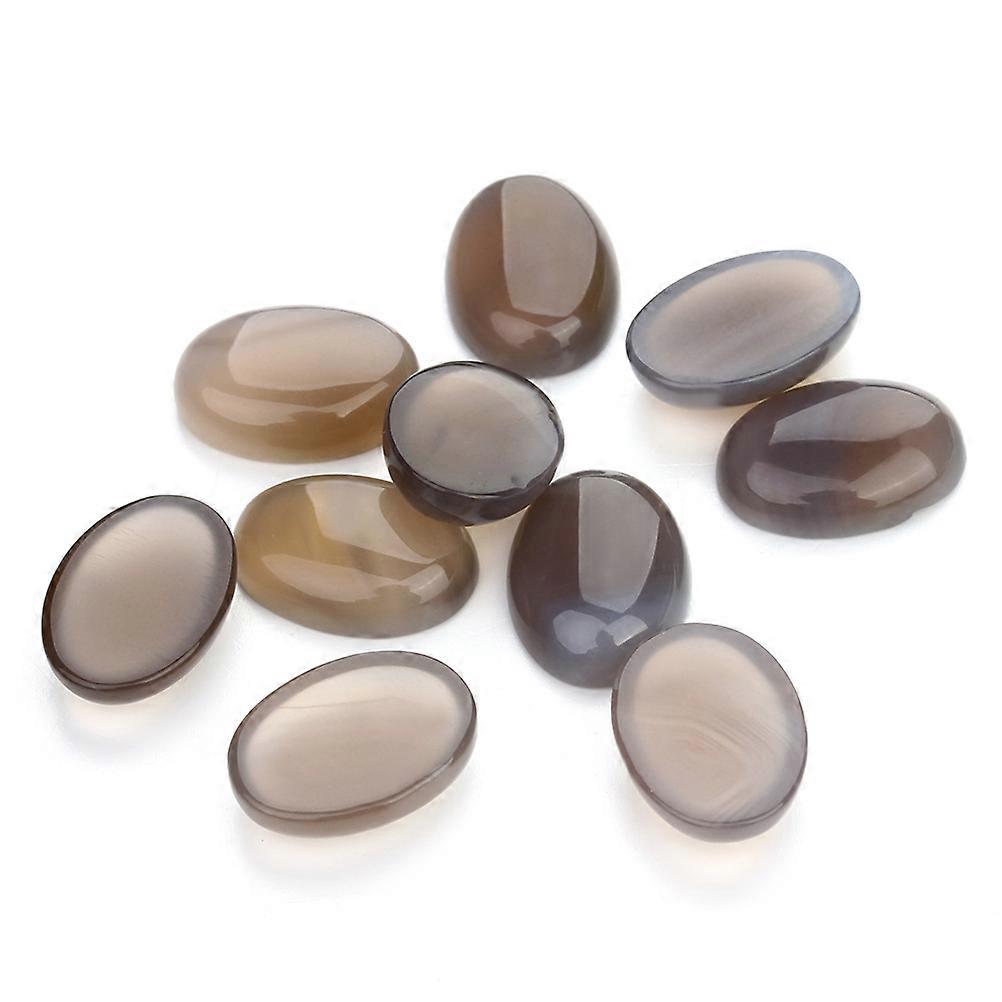 Stone Patch Cabochon for Jewelry Making 30Pcs Grey Oval Agate Gemstone