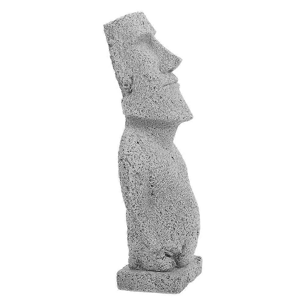 Aquarium Moai Statue Figurine for Fish Tank Decor 5Pcs Set