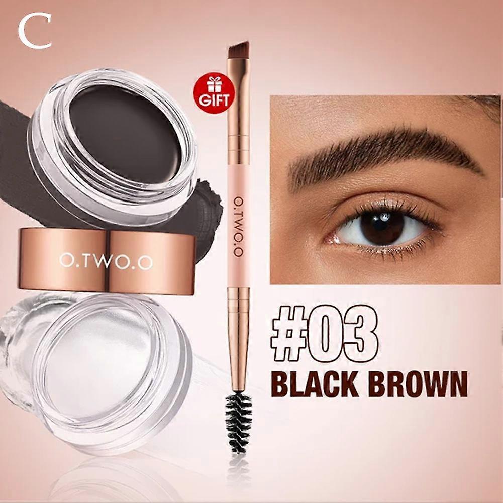 2-in-1 Eyebrow Pomade Cream Waterproof Long Lasting Matte Fluffy Brow Wax