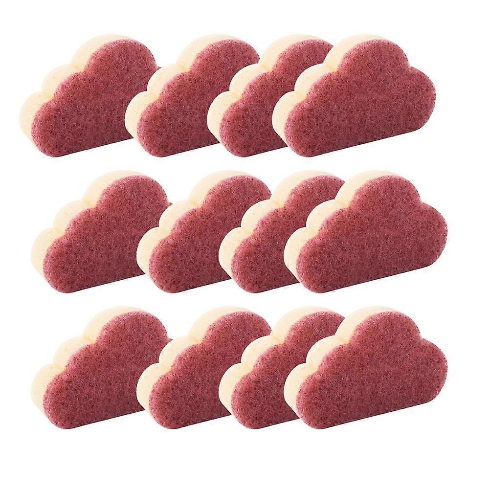 Practical Kitchen Cleaning Sponge 12Pcs Cloud Shaped Dish Sponge For Home Users Red Grease Removal
